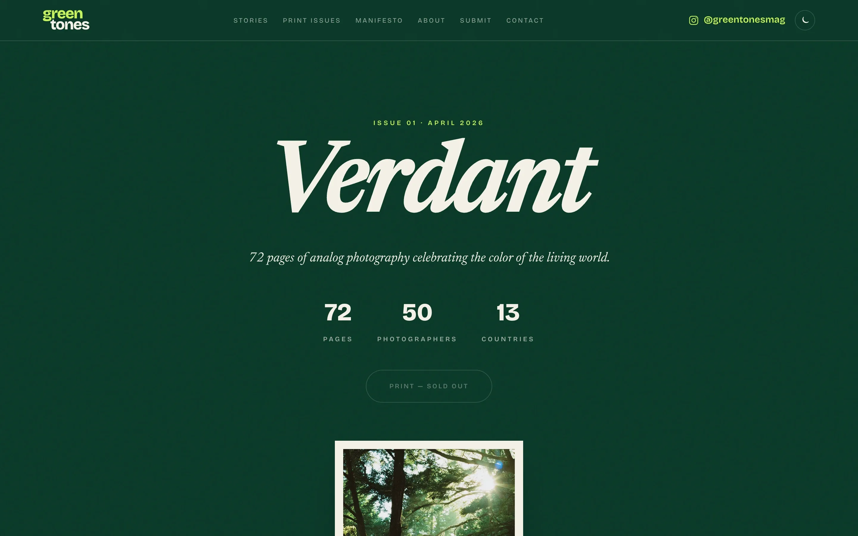The Verdant issue page