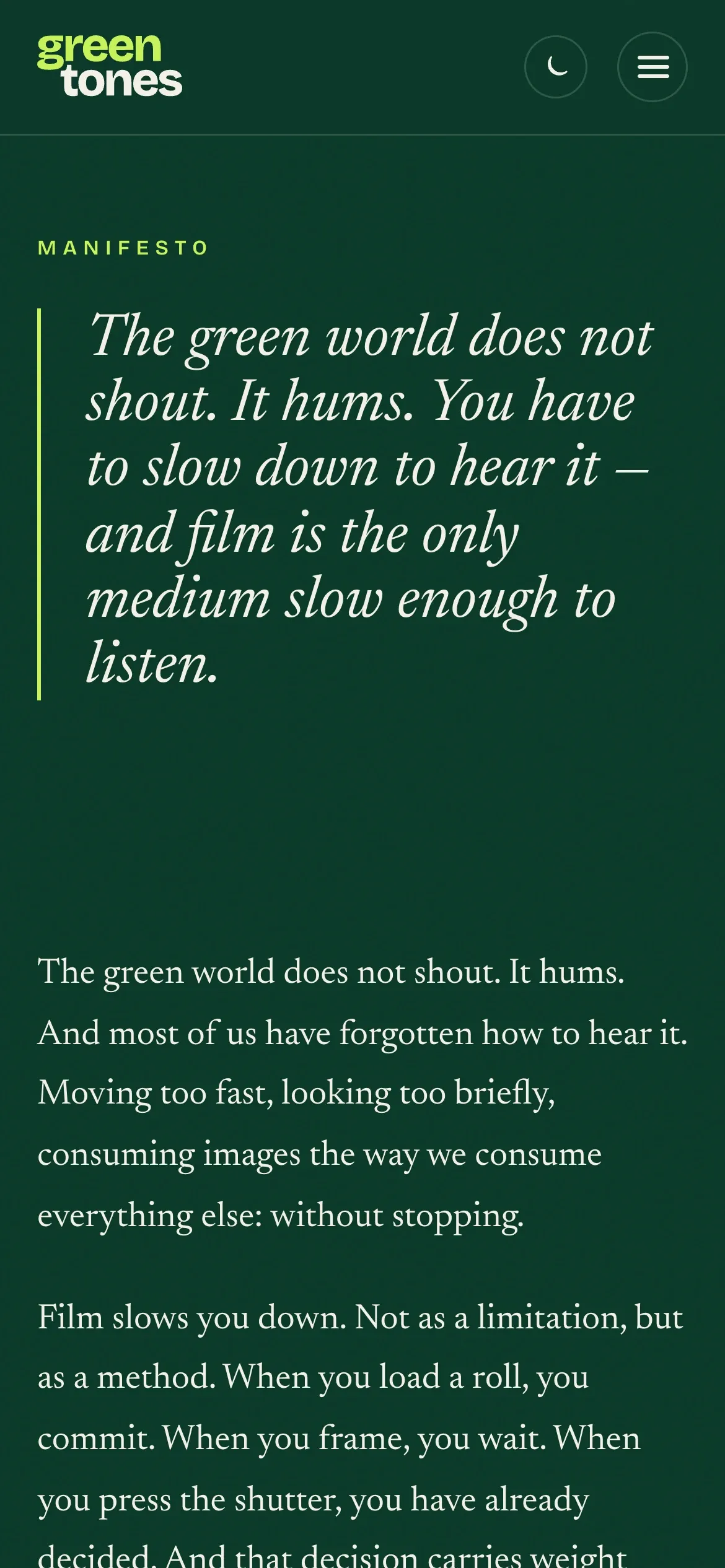 The manifesto on a phone